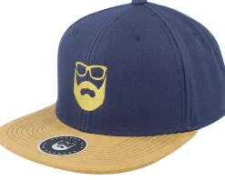 Logo Navy/Suede Snapback - Bearded Man