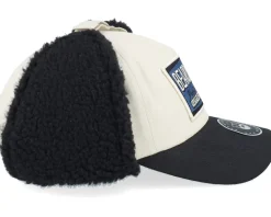 Logo Off White/Blue Golfer Beige/Black Earflap - Bearded Man