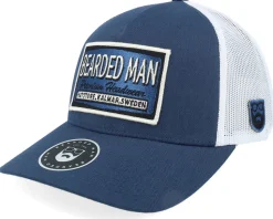 Logo Off White/Blue Navy/White A-frame Trucker - Bearded Man