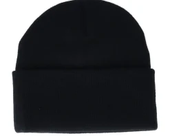 Logo Patch Black Beanie - Bearded Man