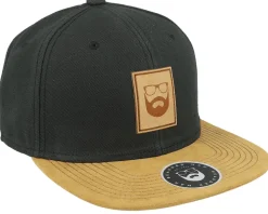 Logo Patch Black/Suede Snapback - Bearded Man