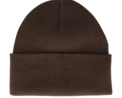 Logo Patch Chocolate Brown Beanie - Bearded Man