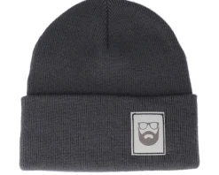 Logo Patch Graphite Grey Beanie - Bearded Man