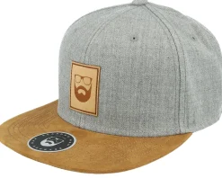 Logo Patch Grey/Suede Snapback - Bearded Man