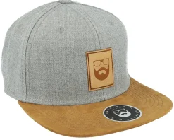 Logo Patch Grey/Suede Snapback - Bearded Man