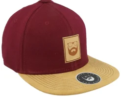Logo Patch Maroon/Suede Snapback - Bearded Man