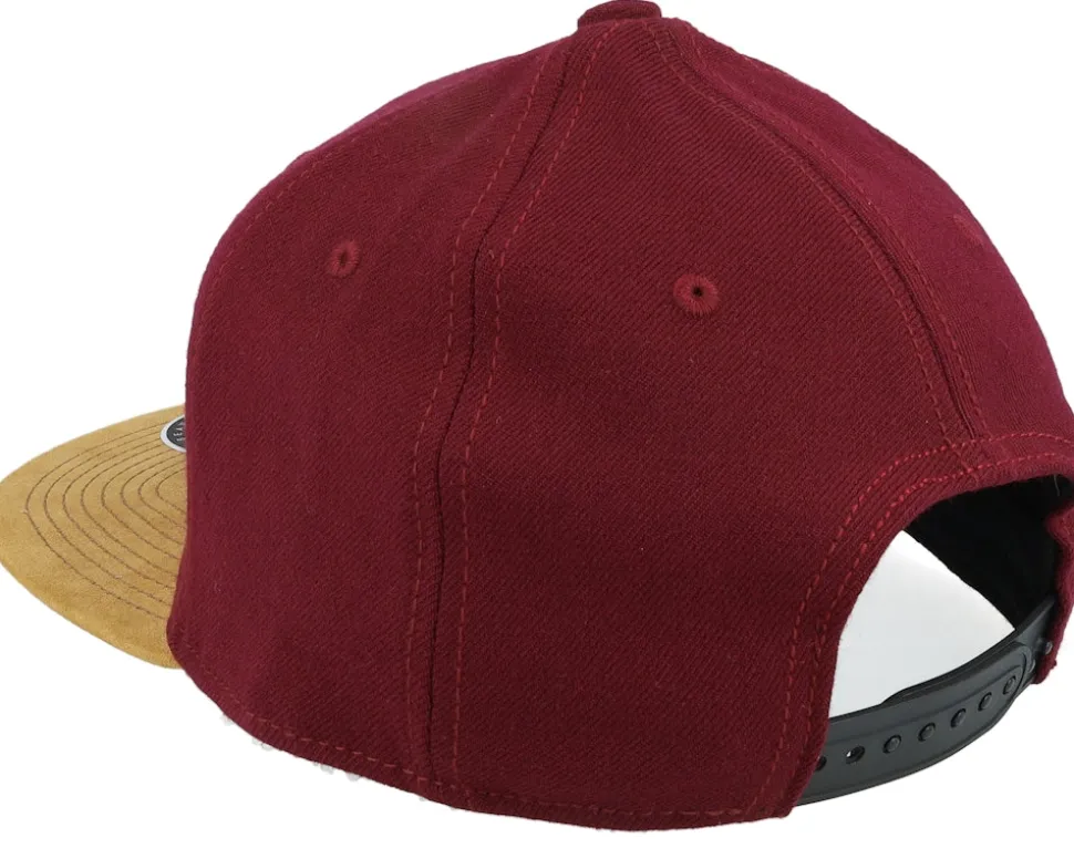 Logo Patch Maroon/Suede Snapback - Bearded Man