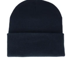 Logo Patch Navy Beanie - Bearded Man