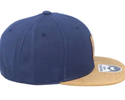 Logo Patch Navy/Suede Snapback - Bearded Man