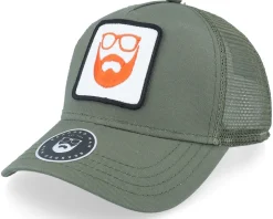 Logo Patch Olive Trucker - Bearded Man