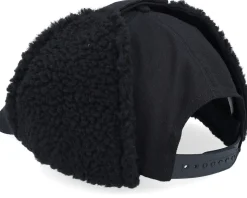 Logo Patch Red/Blue Golfer Cotton Black Earflap - Bearded Man