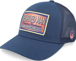 Logo Patch Red/Blue Navy A-frame Trucker - Bearded Man