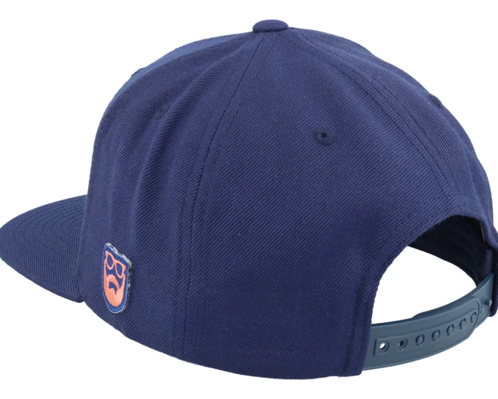 Logo Patch Red/Blue Navy Snapback - Bearded Man