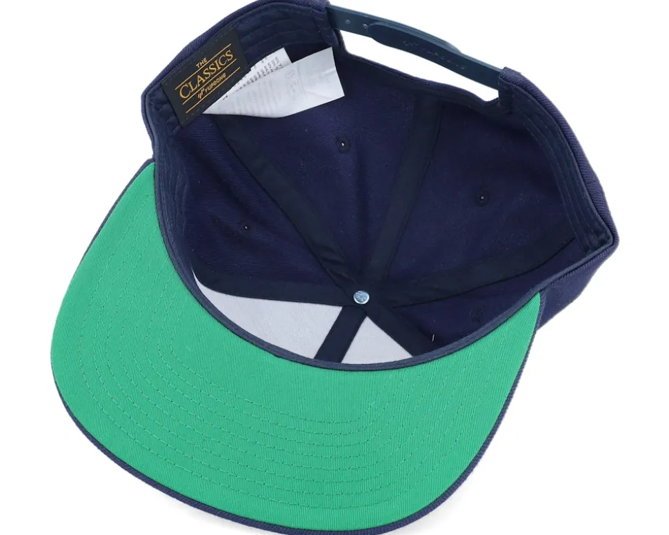 Logo Patch Red/Blue Navy Snapback - Bearded Man