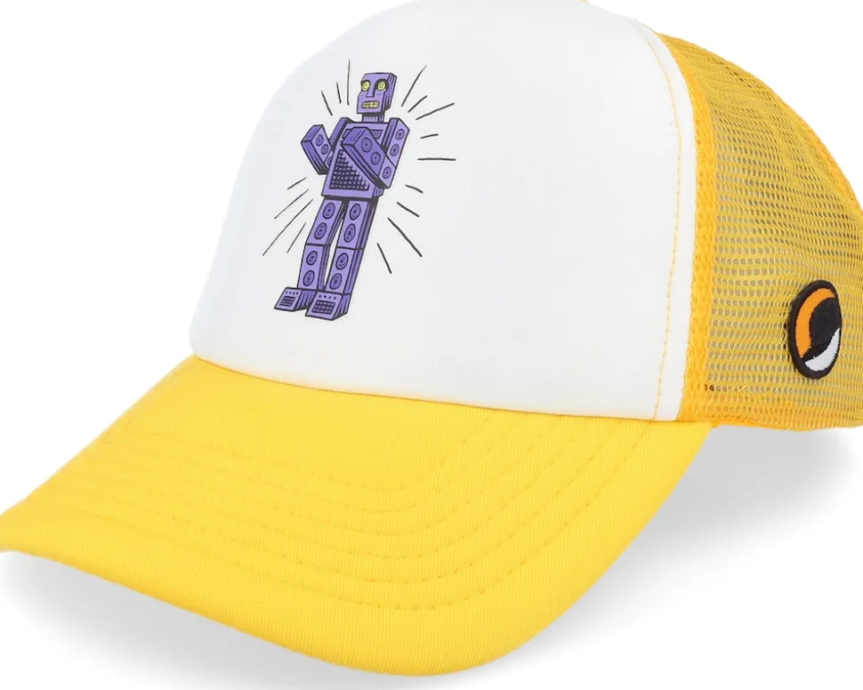 Lollapalooza Stockholm Robo Dance Foam Yellow/white Trucker - Hatstore