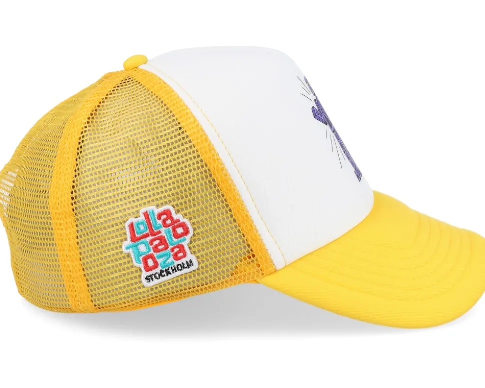 Lollapalooza Stockholm Robo Dance Foam Yellow/white Trucker - Hatstore