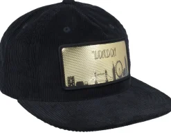 London Gold Patch Black Cord A-frame Trucker - Iconic