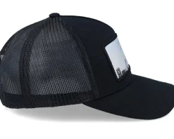 London Silver Patch Black A-frame Trucker - Iconic