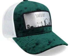London Silver Patch Velvet Green/Ivory A-Frame Trucker - Calza Pennello