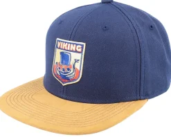Longboat Shield Patch Navy/suede Snapback - Vikings