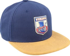 Longboat Shield Patch Navy/suede Snapback - Vikings