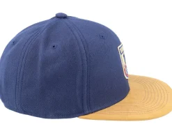 Longboat Shield Patch Navy/suede Snapback - Vikings