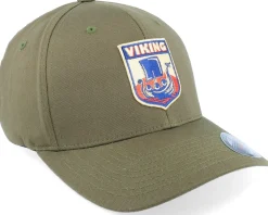 Longboat Shield Patch Olive Green Flexfit - Vikings