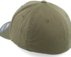 Longboat Shield Patch Olive Green Flexfit - Vikings