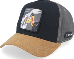 Looney Tunes Bugs & Daffy Grey/Black/Brown A-Frame Trucker - Capslab