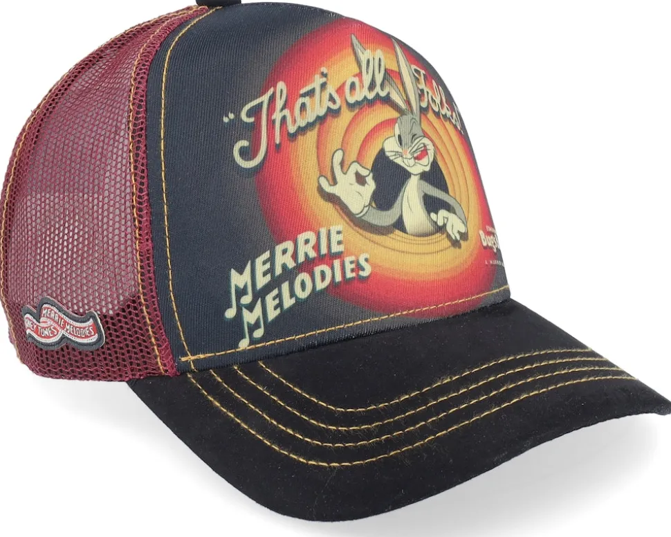 Looney Tunes Thats All Folks! Black/Maroon Trucker - Capslab