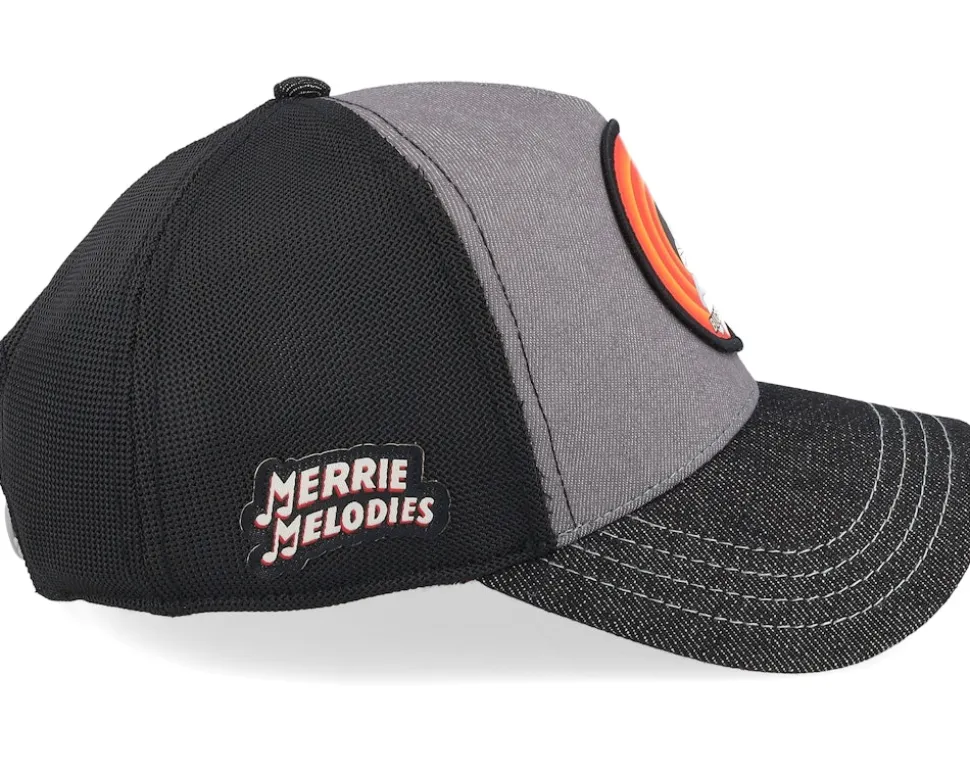 Looney Tunes Vintage Bugs Bunny Black/Grey Premium A-Frame Trucker - Capslab