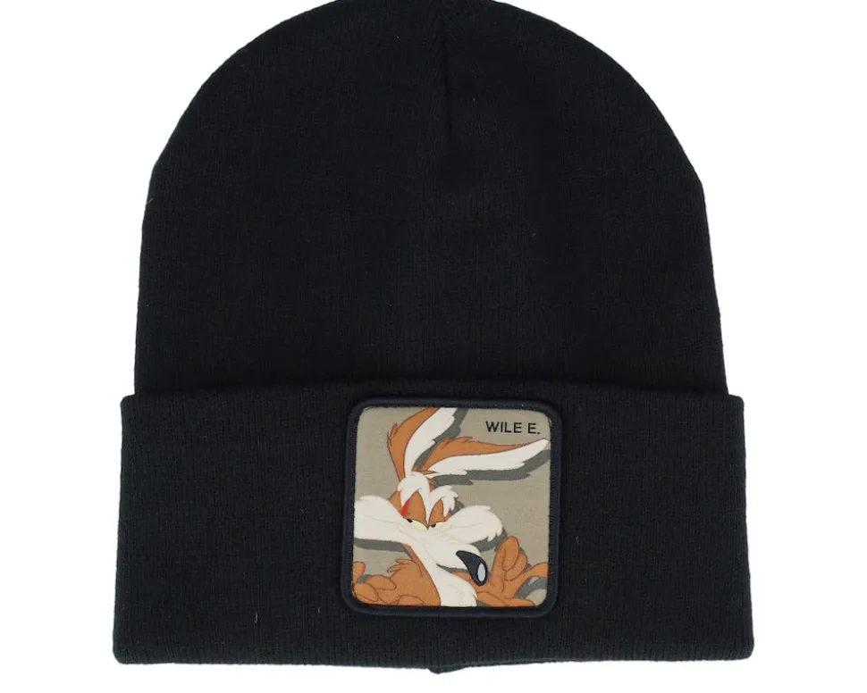Looney Tunes Wile E Coyote Beanie Black Cuff - Capslab