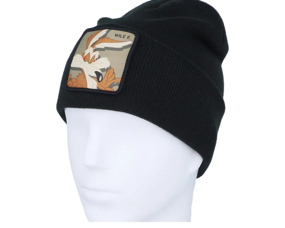 Looney Tunes Wile E Coyote Beanie Black Cuff - Capslab