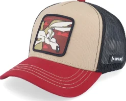 Looney Tunes Wile E. Coyote Beige/Black/Red Trucker - Capslab