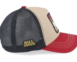 Looney Tunes Wile E. Coyote Beige/Black/Red Trucker - Capslab