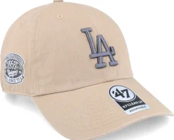Los Angeles Dodgers Double Under Clean Up Khaki Dad Cap - 47 Brand