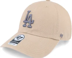 Los Angeles Dodgers Double Under Clean Up Khaki Dad Cap - 47 Brand