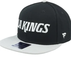 Los Angeles Kings Iconic Color Blocked Black Stone Gray Snapback - Fanatics