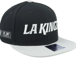 Los Angeles Kings Iconic Color Blocked Black Stone Gray Snapback - Fanatics