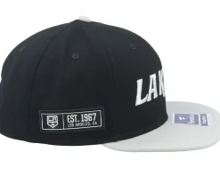 Los Angeles Kings Iconic Color Blocked Black Stone Gray Snapback - Fanatics