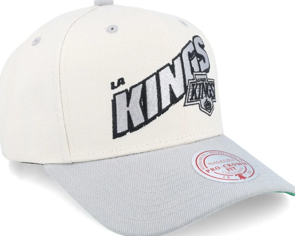 Los Angeles Kings Retro Type Pro Off White/Grey Adjustable - Mitchell & Ness