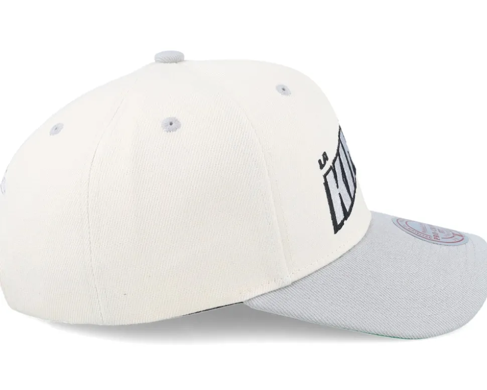 Los Angeles Kings Retro Type Pro Off White/Grey Adjustable - Mitchell & Ness