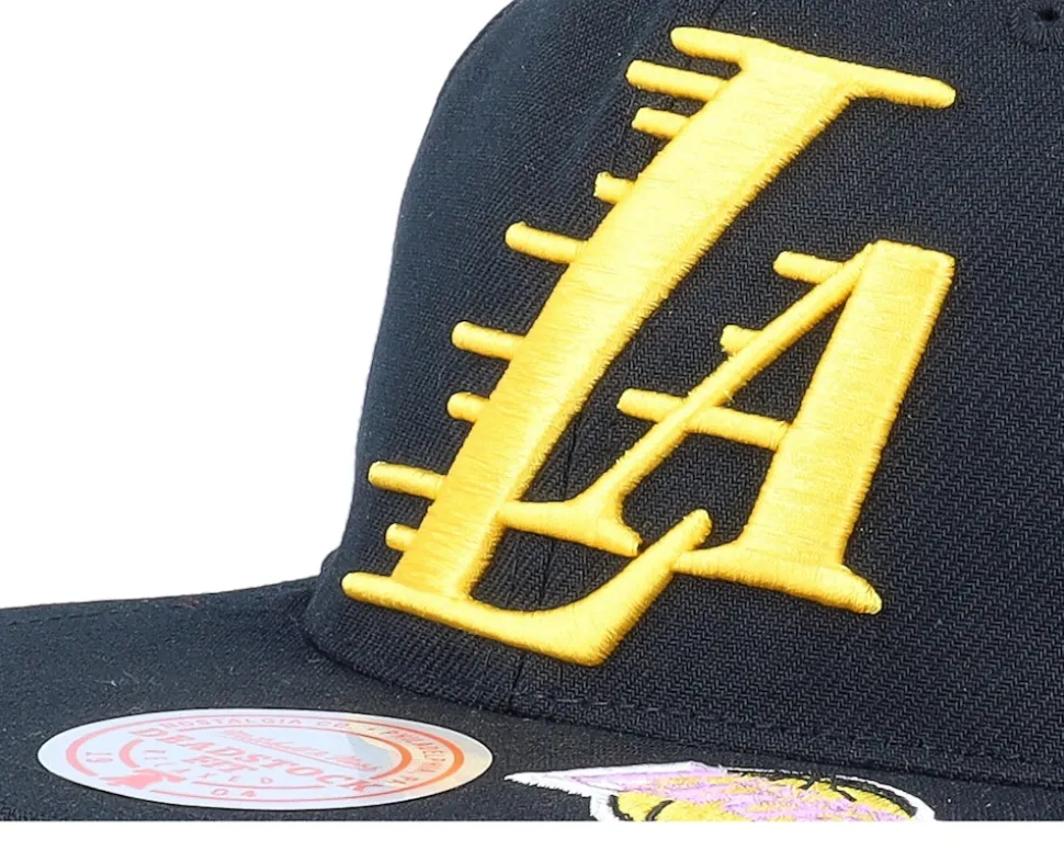 Los Angeles Lakers Dead Remix Deadstock Black Snapback - Mitchell & Ness