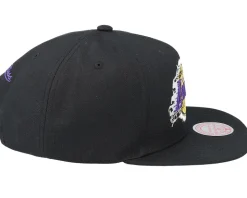 Los Angeles Lakers Embroidery Glitch Black Snapback - Mitchell & Ness
