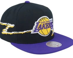 Los Angeles Lakers Life Line Black/Purple Snapback - Mitchell & Ness