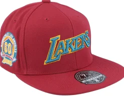 Los Angeles Lakers Northern Lights Cardinal Fitted - Mitchell & Ness