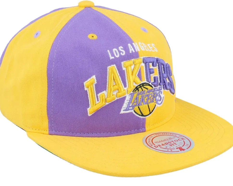 Los Angeles Lakers Pinwheel Of Fortune Yellow/Purple Snapback - Mitchell & Ness