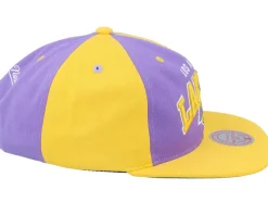 Los Angeles Lakers Pinwheel Of Fortune Yellow/Purple Snapback - Mitchell & Ness