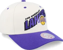 Los Angeles Lakers Retro Type Pro Off White/Purple Adjustable - Mitchell & Ness