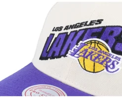 Los Angeles Lakers Retro Type Pro Off White/Purple Adjustable - Mitchell & Ness